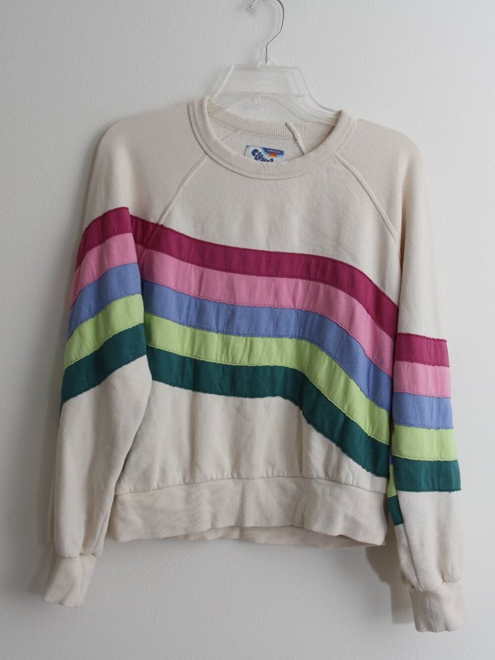 Marine Layer Cloud 9 Fleece Crewneck Sweatshirt Cool Wave Cotton Size Small - Picture 2 of 14